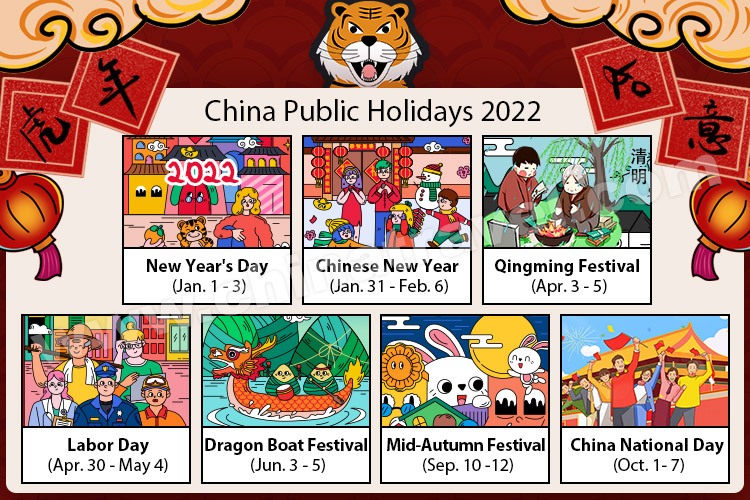 2022 China Public Holidays